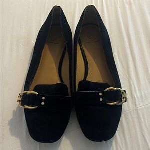 Tory Burch Black Flats with Gold Accent